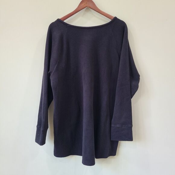 Comfort Code Cuddl Duds Womens Fleece Pullover Sweater Black Size 2X Long Sleeve - Picture 6 of 9